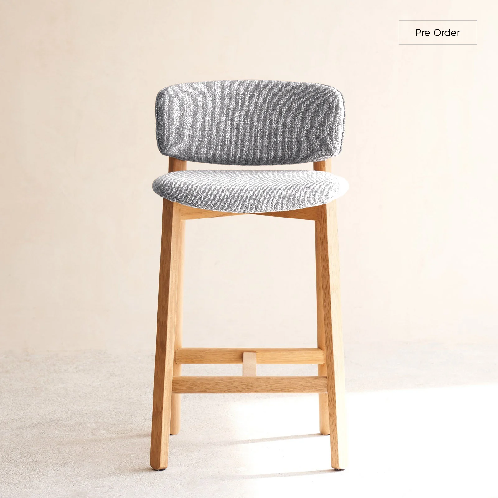 Luxury Pinta Counter Stool Oak Frame - Bespoke Fabric Effective