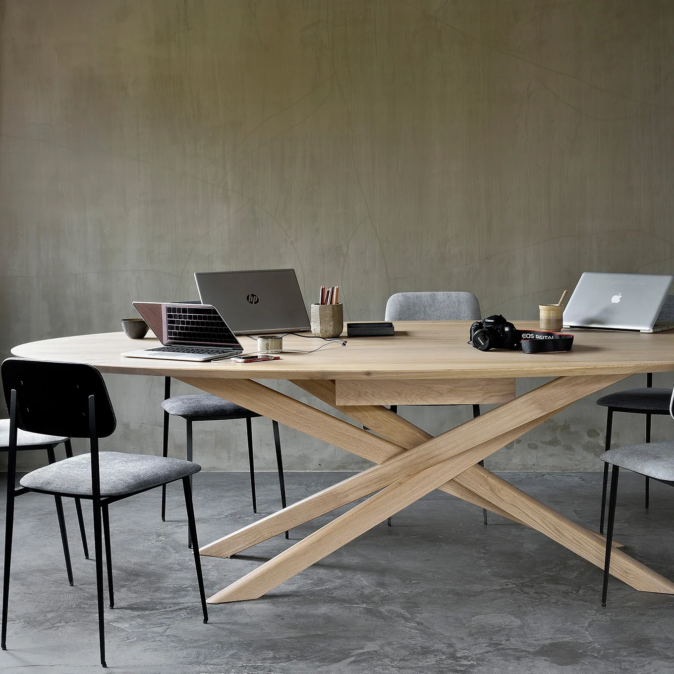 Eco-Friendly Mikado Oval Meeting Table Oak - Natural 267cm World-Class