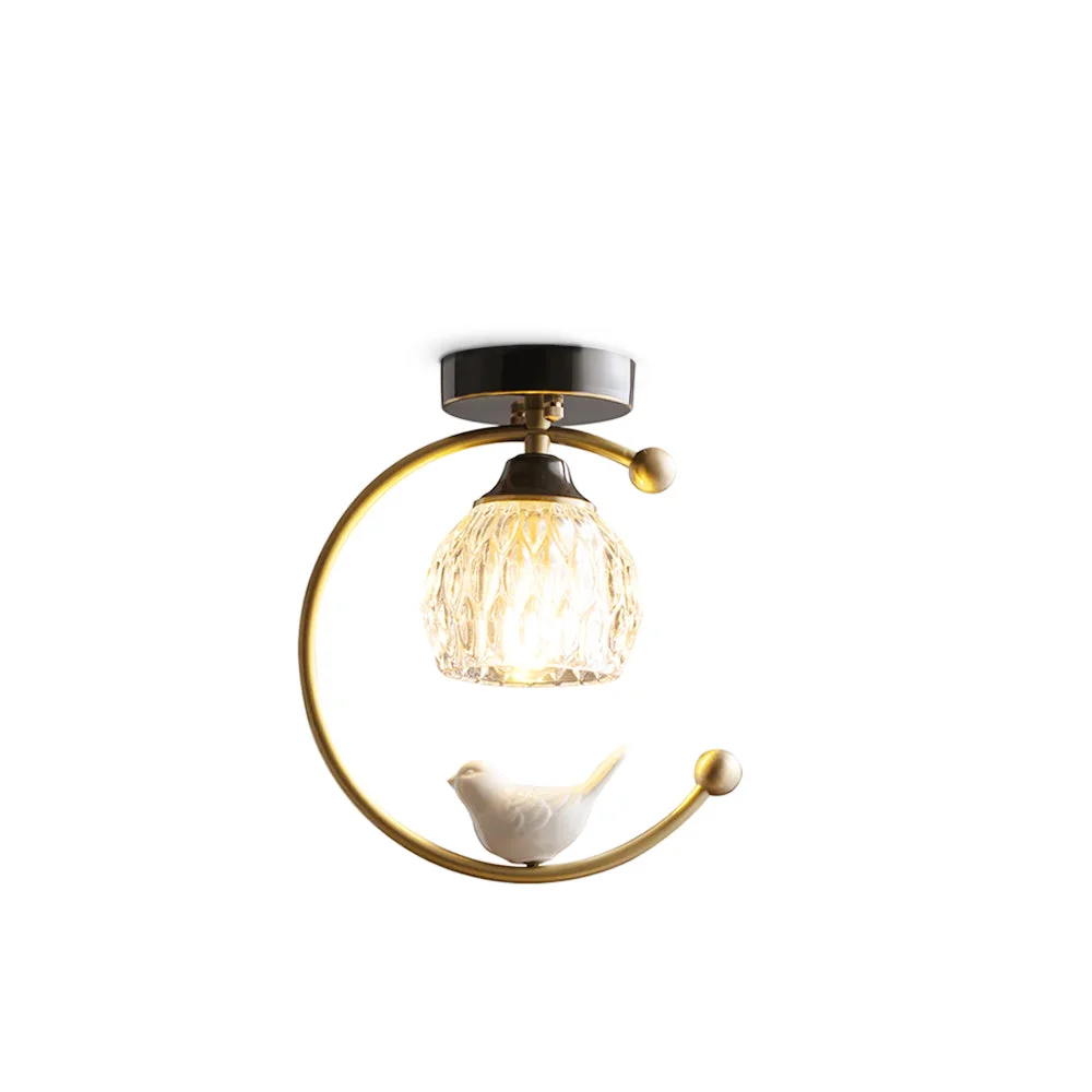 Fine Ceramic Bird Ceiling Lamp Lightweight