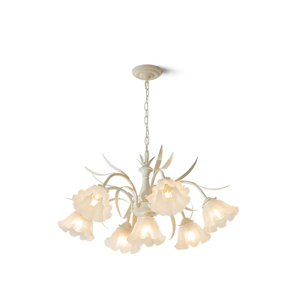 Fine Crafted Murano Cream Chandelier Solid