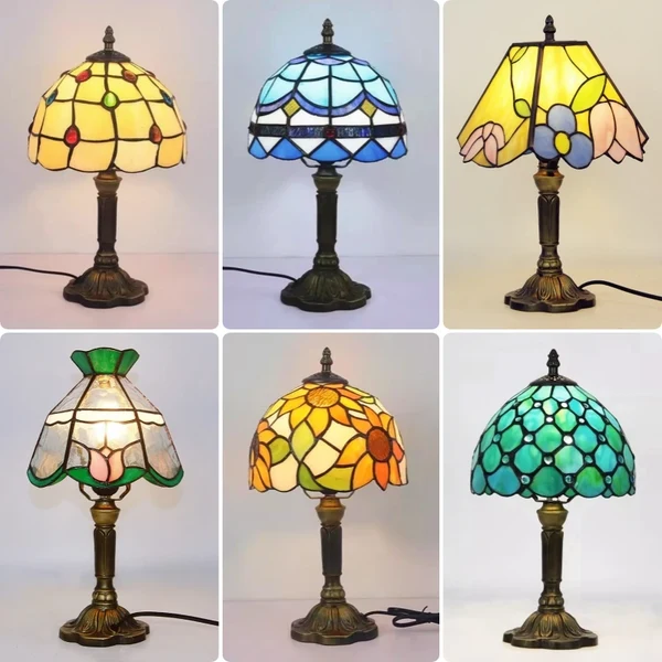 Genuine Vintage Stained Glass Desk Lamp Breathable