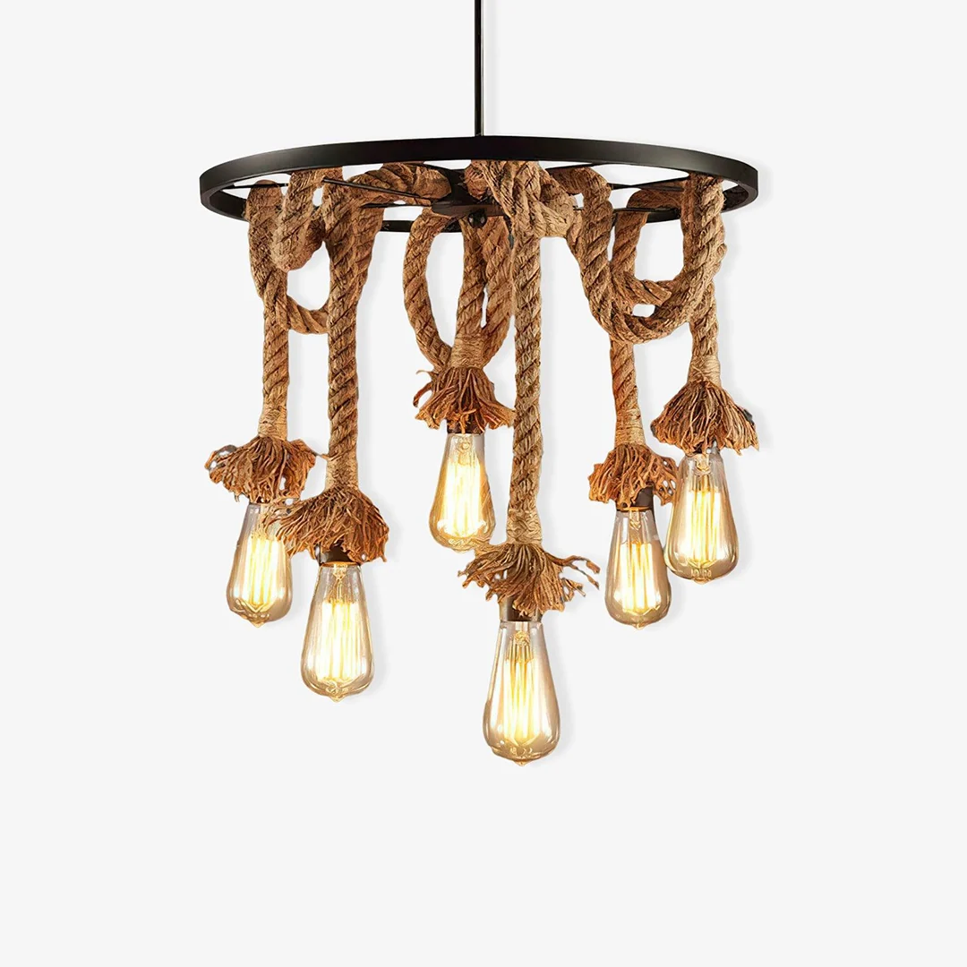 Efficient Industrial Vintage Twine Chandelier Sustainable