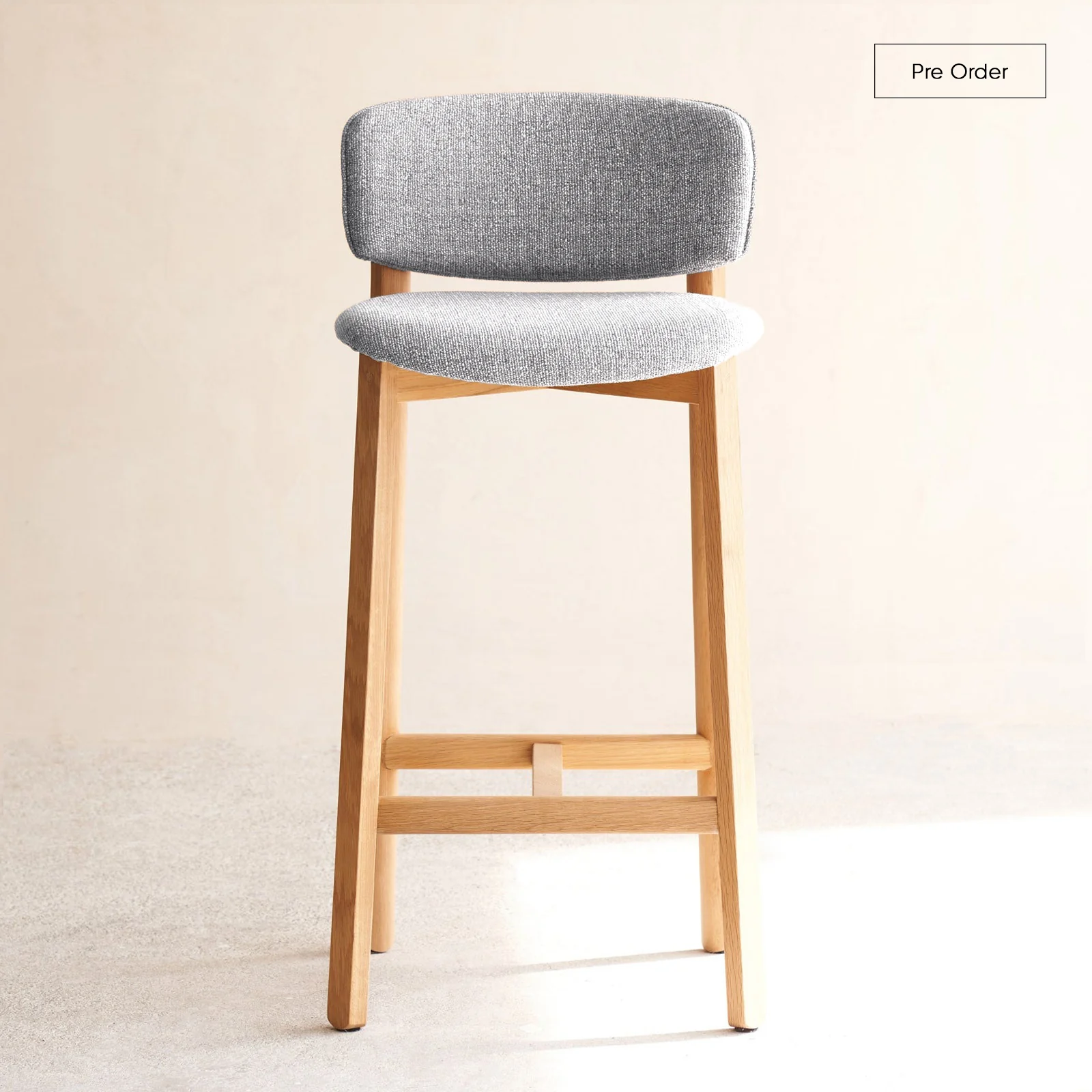 Proven Pinta Bar Stool Oak Frame - Bespoke Fabric Top-Quality