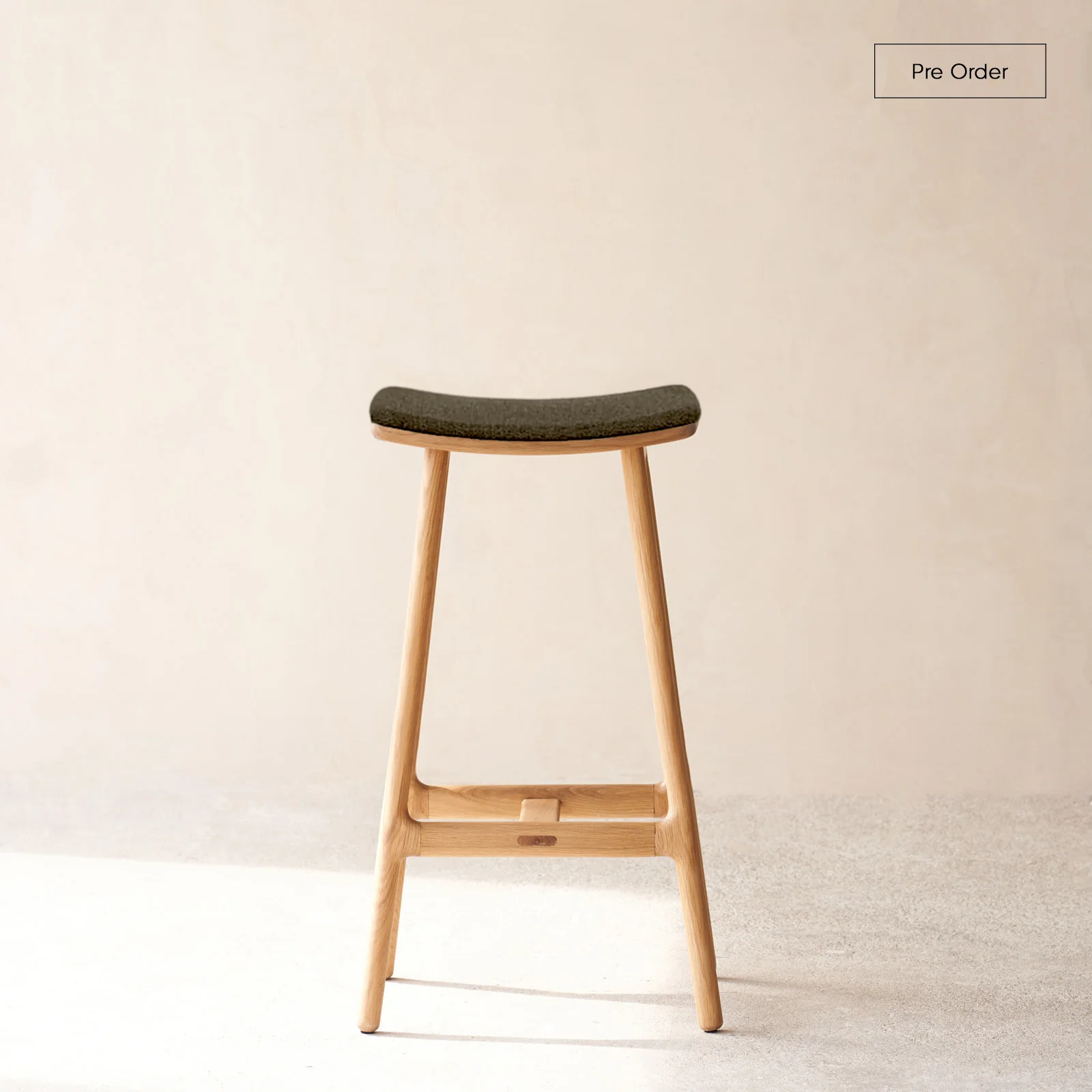 Stylish Odd Bar Stool Oak Frame - Bespoke Fabric Reusable