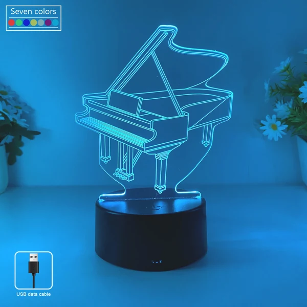 Powerful 3D Piano Night Light Practical