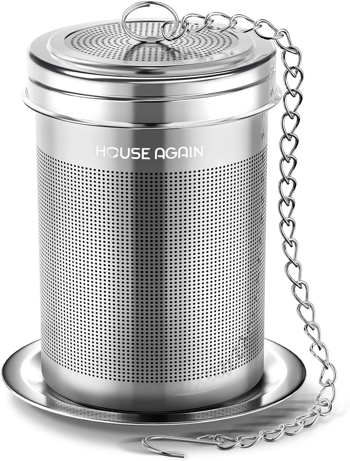 HOUSE AGAIN Tea Infuser Extra Fine Mesh Tea Strainers for Loose Tea 18 8 Stainless Steel Tea Strainer with Extended Chain Hook Tea Steeper for Brew Tea Spices amp Seasonings for Single Cup 1 Pack Exclusive