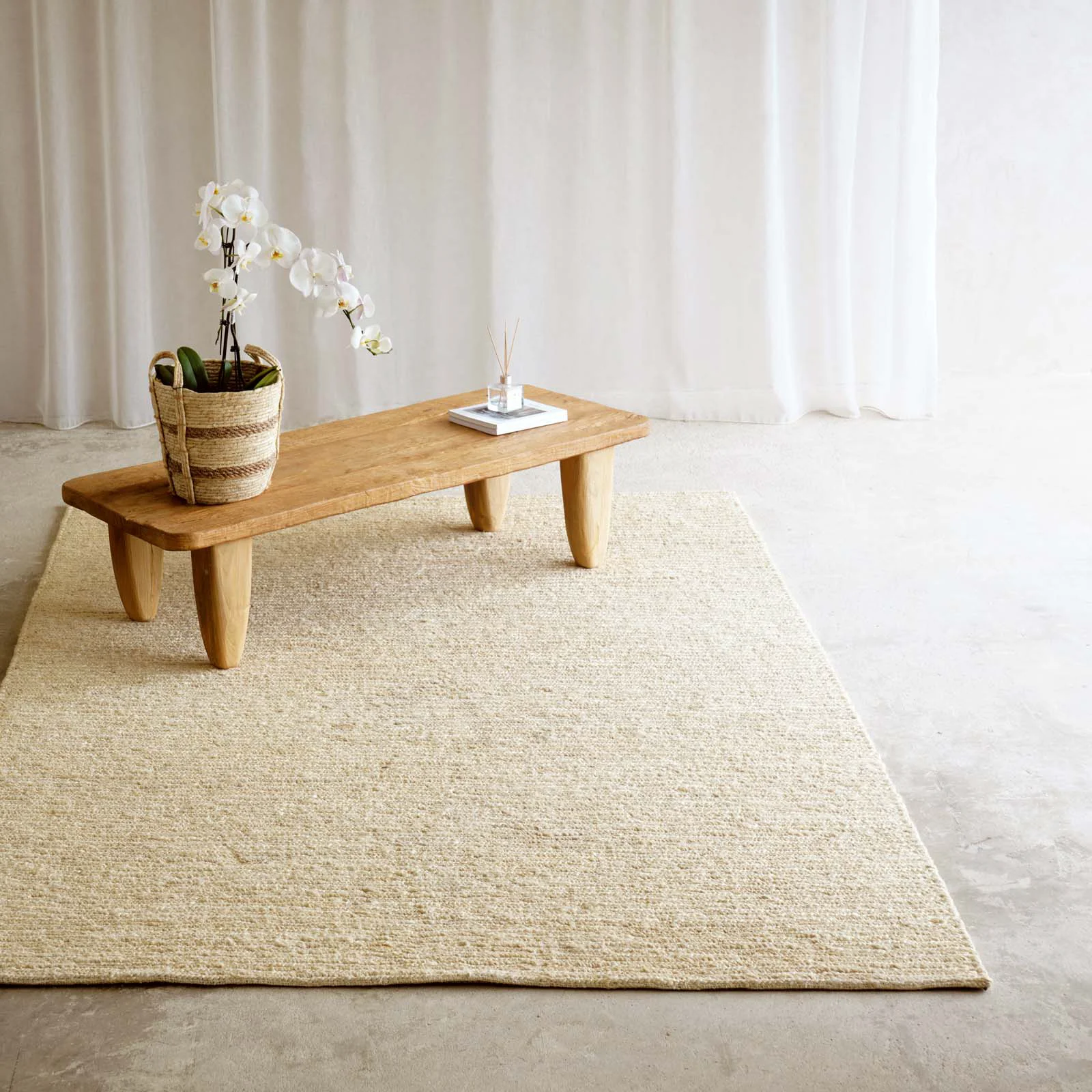 Genuine Sumak Jute Rug Sand Recyclable