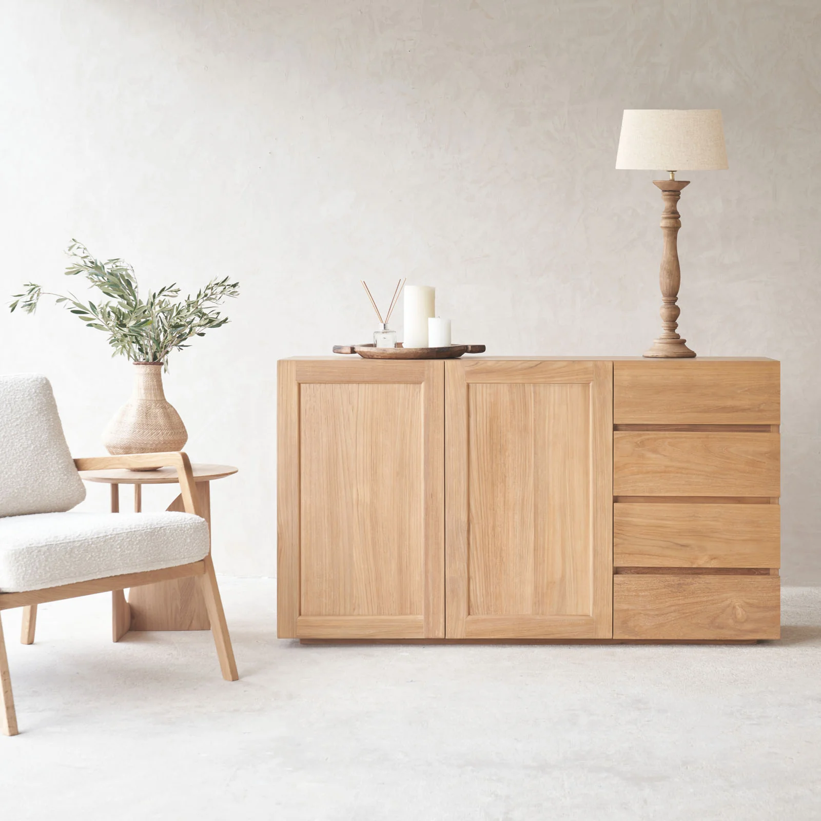 Secure Ledge Sideboard Teak 150cm Easy-to-Use