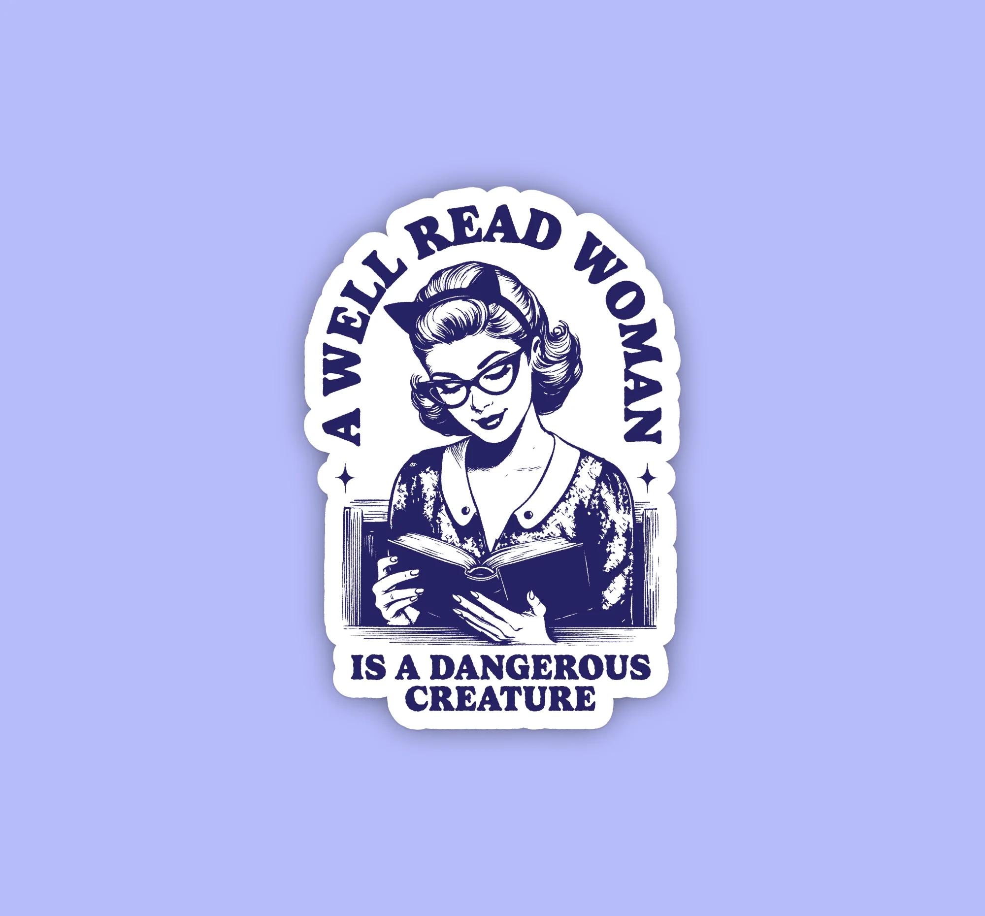 Versatile Well Read Woman Sticker First-Class