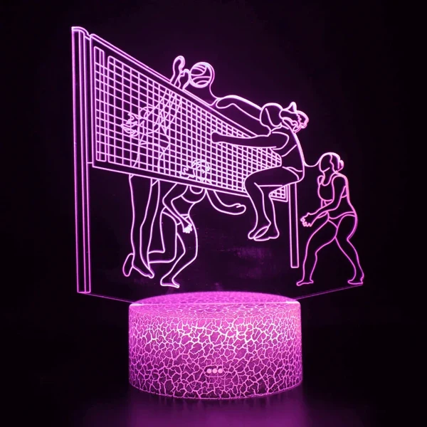Sustainable 3D Volleyball LED Night Light Durable