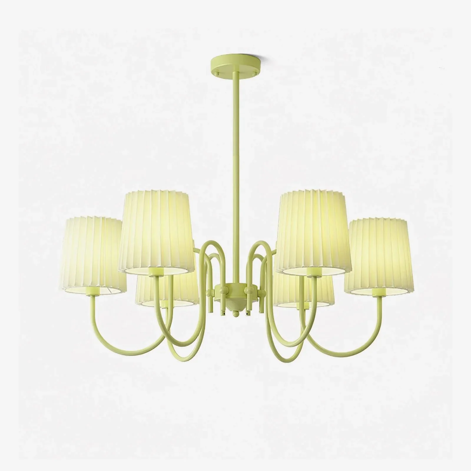 Long-Lasting Pleated Fabric Matcha Chandelier Sophisticated