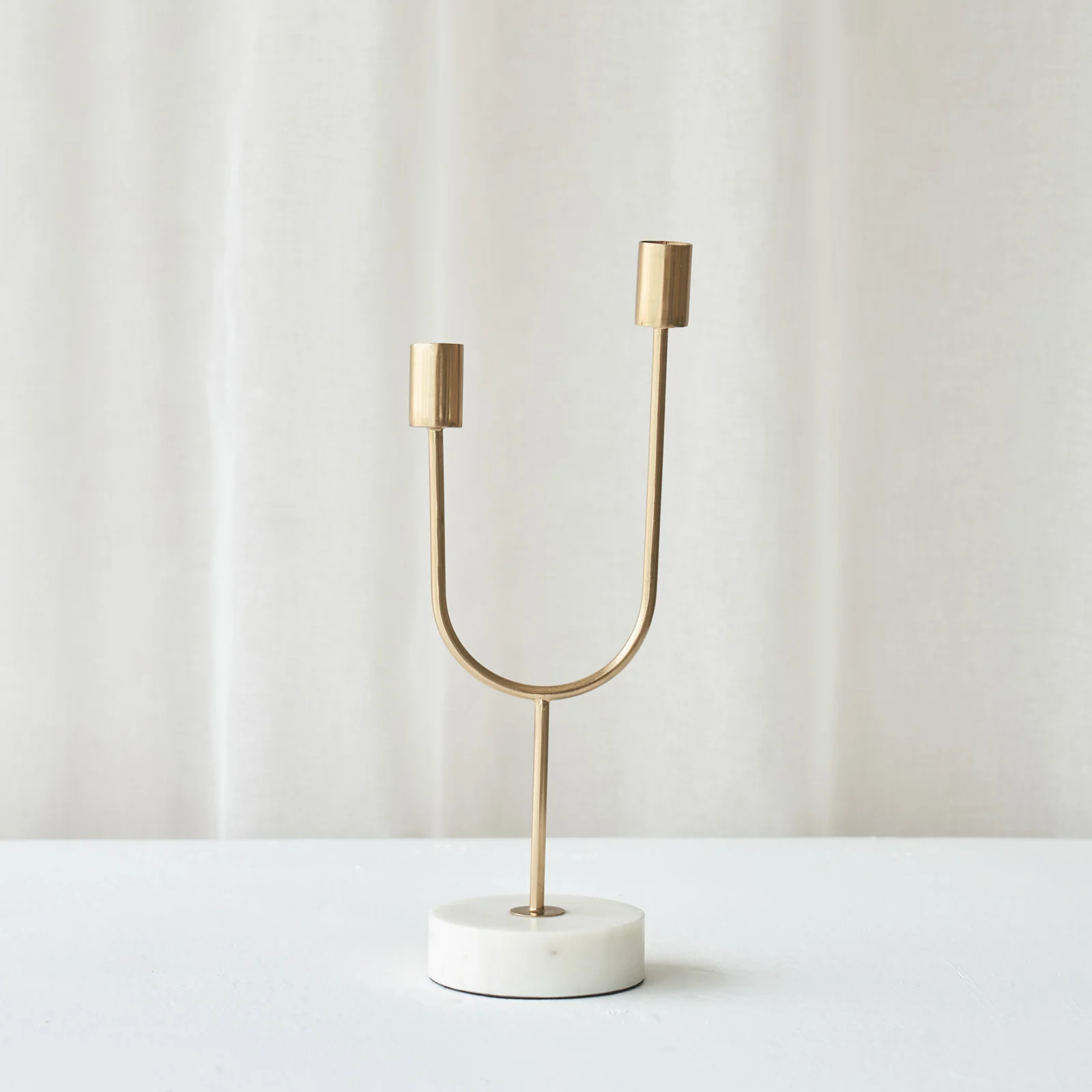 Solid Florike Candle Holder White Gold Stylish