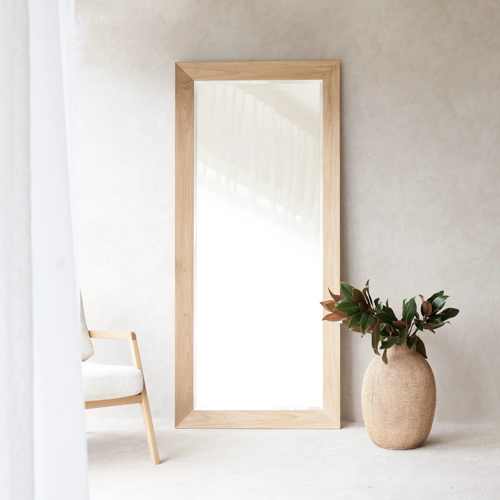 Practical Norman Mirror With Frame Teak 201cm Consistent