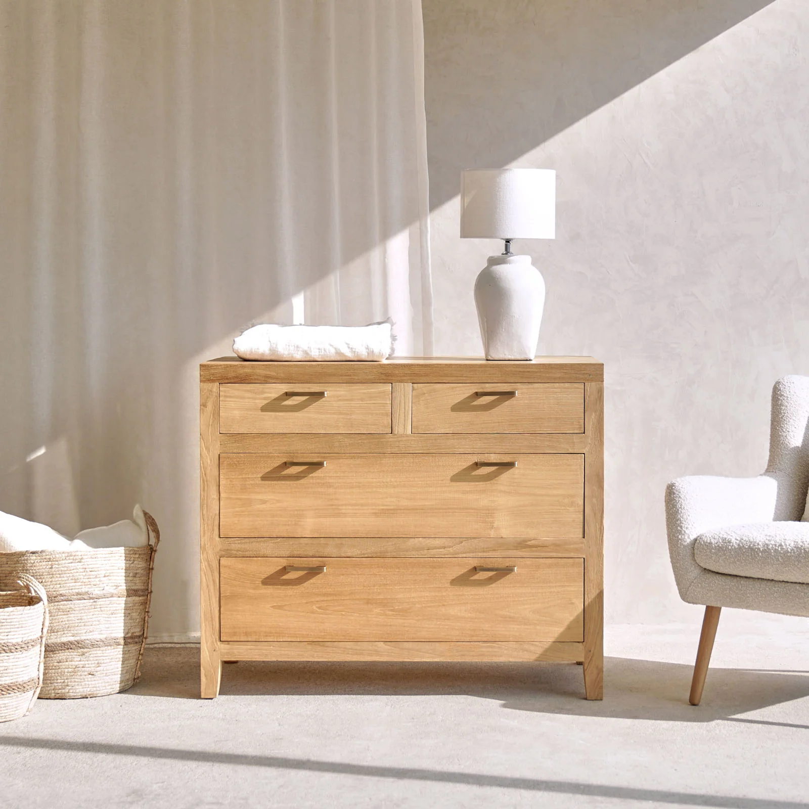 Expertly Made Ledge Chest of Drawers Old Teak - Natural Next-Generation
