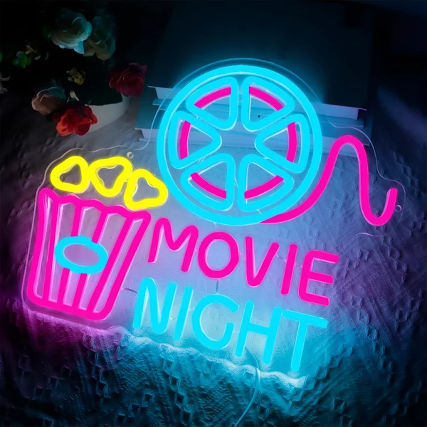 Versatile Movie Night Neon Sign First-Class