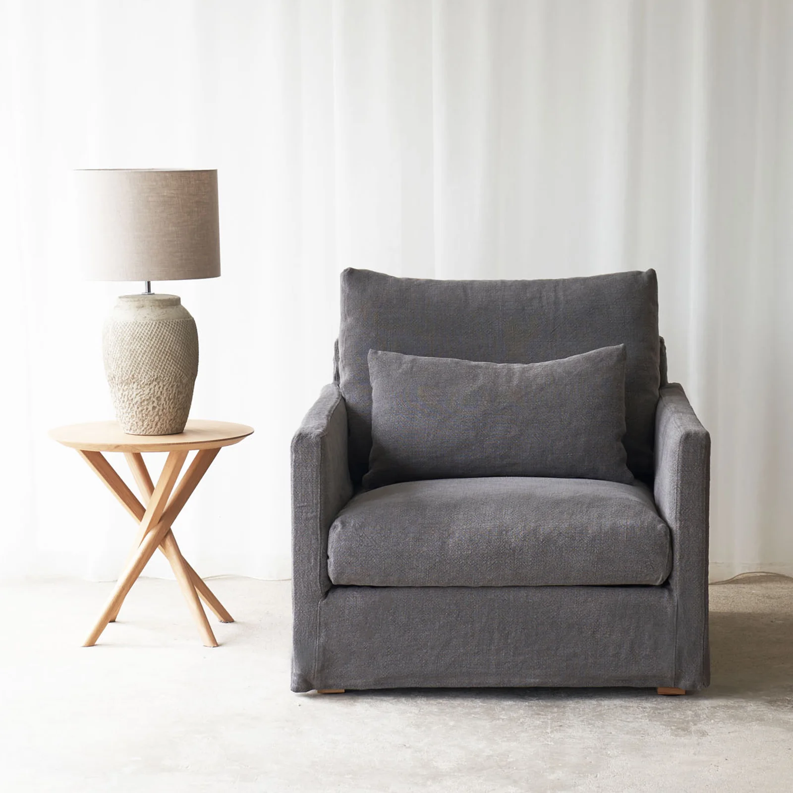 Next-Generation Island Fabric Armchair Iron Pure