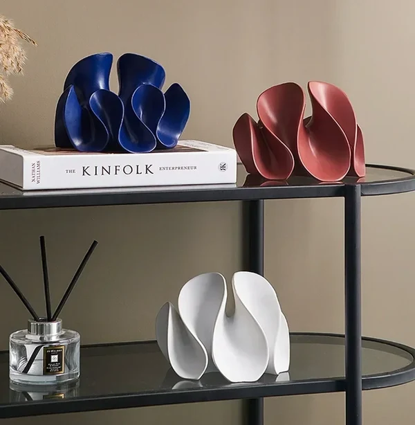 Fine Crafted Modern Abstract Petal Sculpture Refined