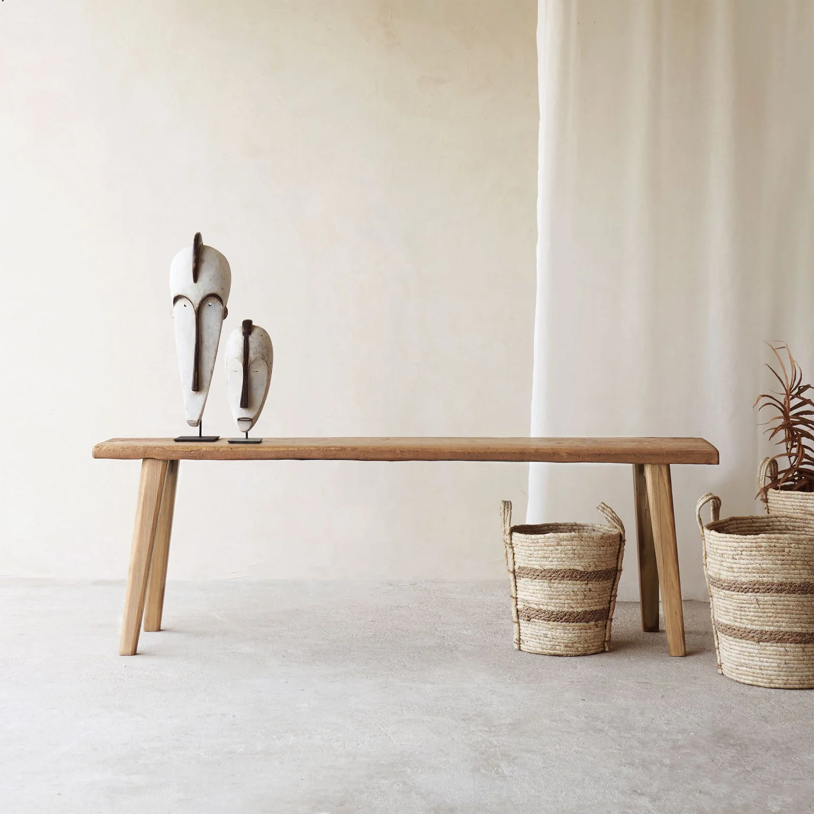 Eco-Friendly Rustic Java Teak Bench Natural Top-Quality