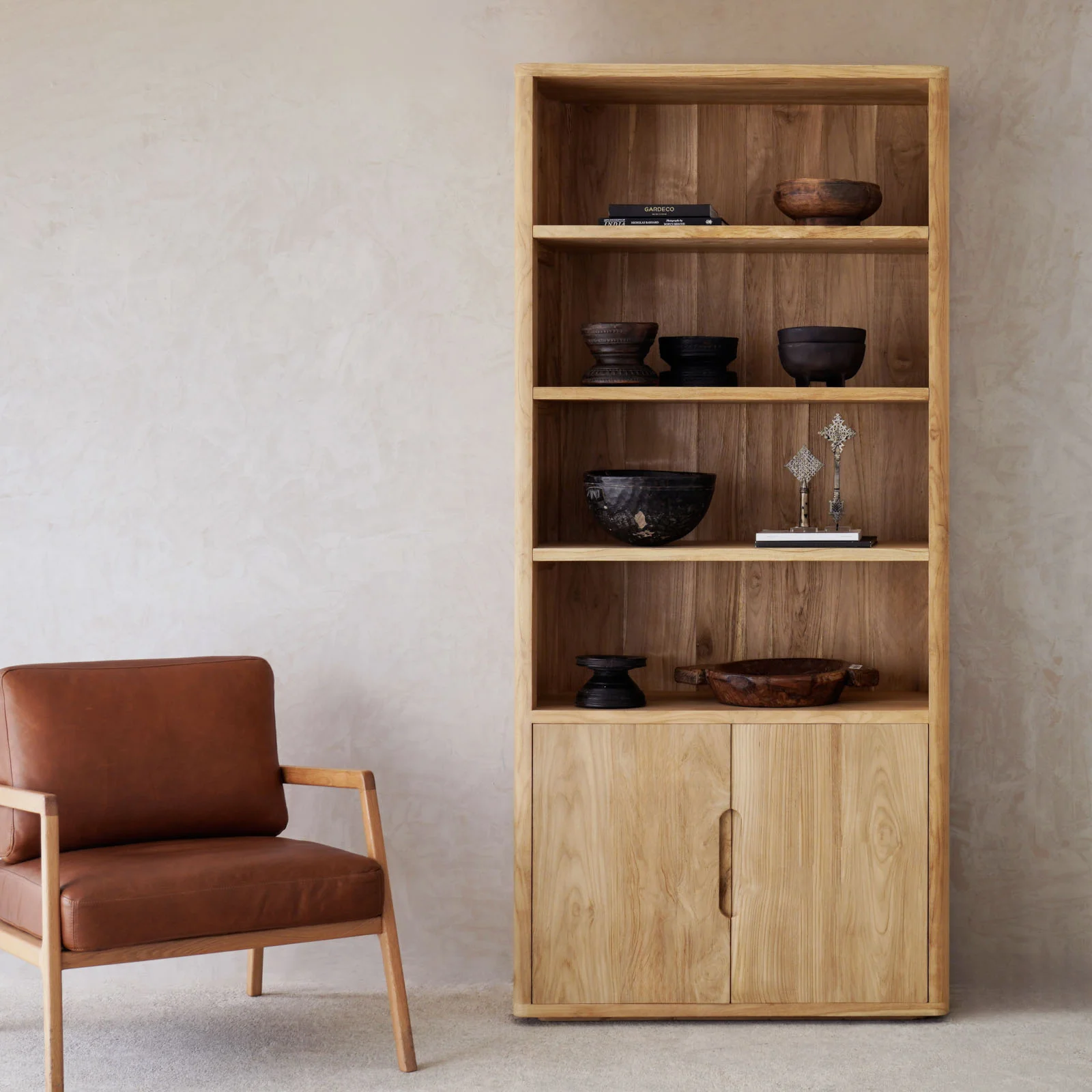 Pure Java Bookcase Old Teak - Natural 100cm Reusable
