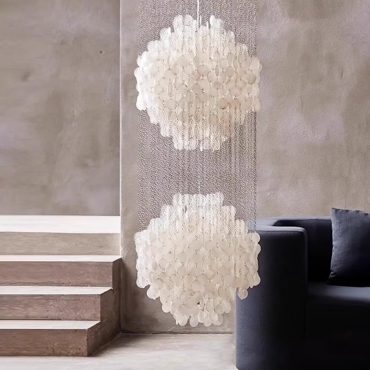 Minimalist Shell Waterfall Chandelier Luxury