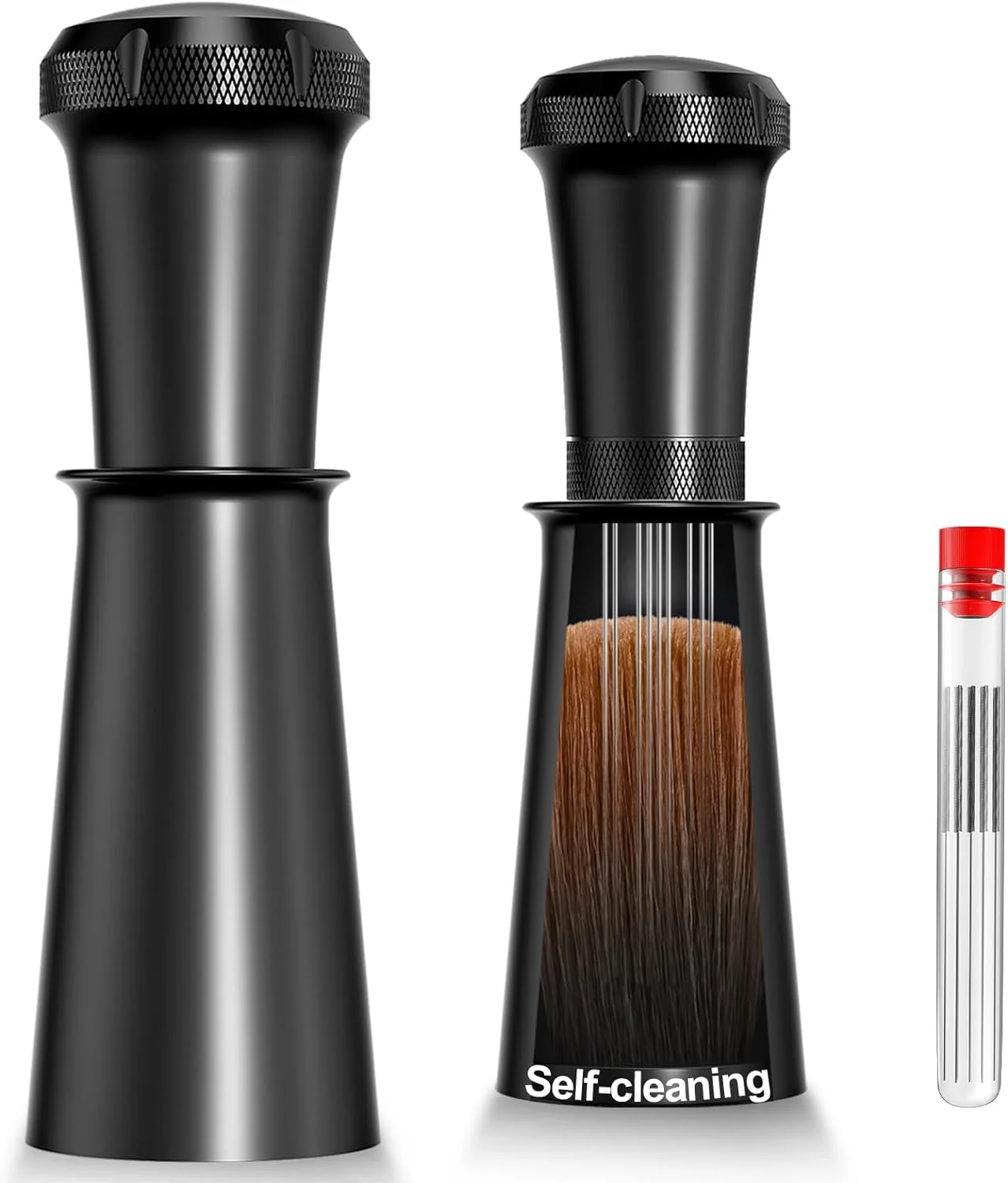 Outstanding Nessus WDT Espresso Distribution Tool Espresso Accessories with Built-in Cleaning Brush 0.35mm 10 Needle Distributor and Extra 10 Needles for Espresso Stirrer Aluminum Handle with Stand for Barista High-Quality