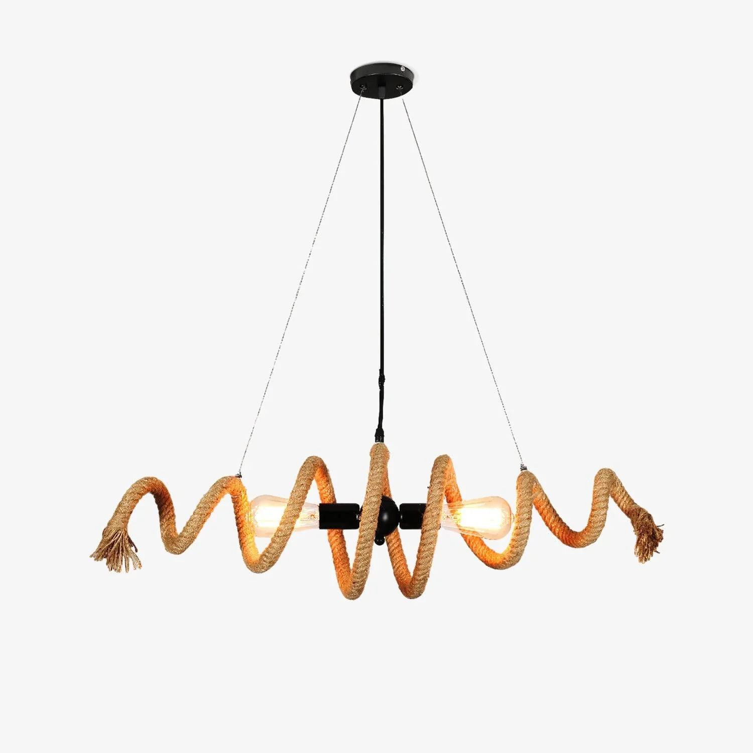 Genuine Spiral Hemp Rope Chandelier Luxury