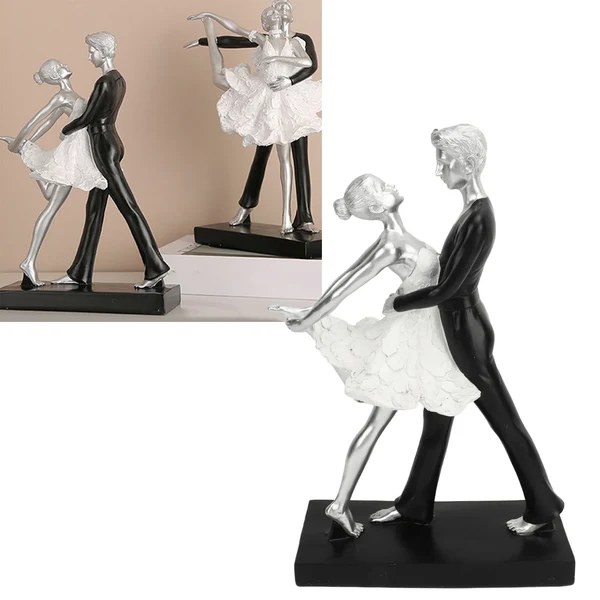 Luxury Modern Couple Dancing Resin Statue Smooth
