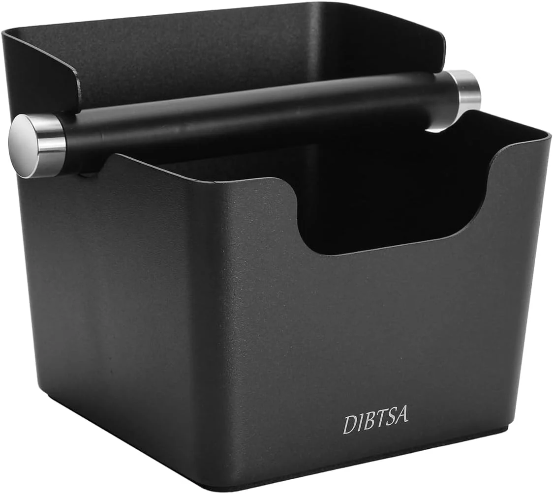Luxury Knock Box Espresso Stainless Steel Knock Box for Coffee Grounds with Removable Rubber Bar and Anti-slip Pad Large Black Innovative