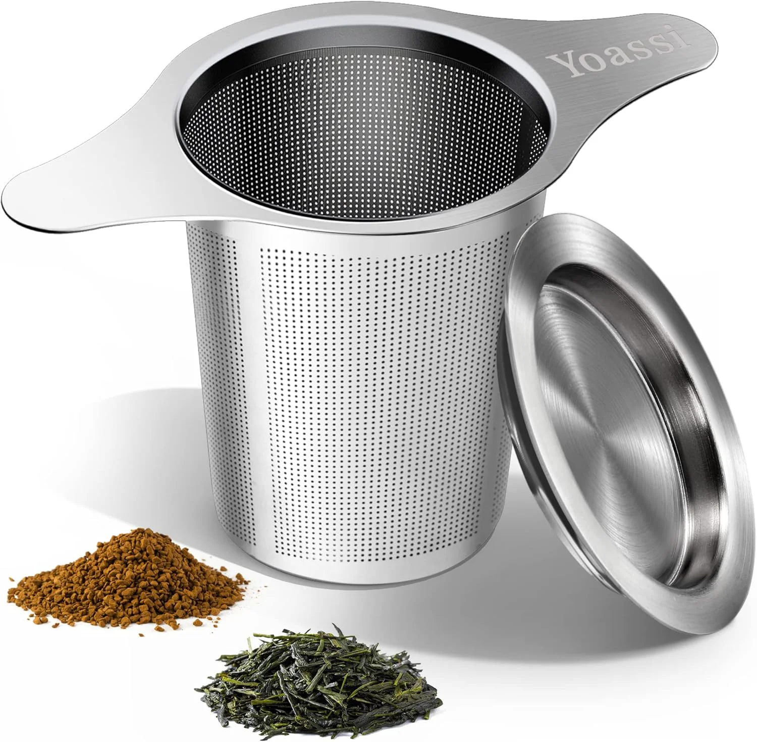 Genuine Extra Fine 18 8 Stainless Steel Tea Infuser Mesh Strainer with Large Capacity Size Double Handles for Hanging on Teapots Mugs Artisan