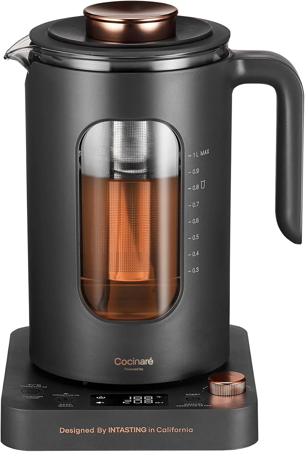 Luxury INTASTING Electric Tea Kettle with Infuser ±1℉ Temperature Control 1L Traditional