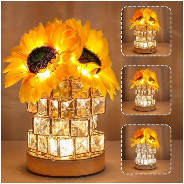 Refined Crystal Flower Night Light with USB Charging Classic