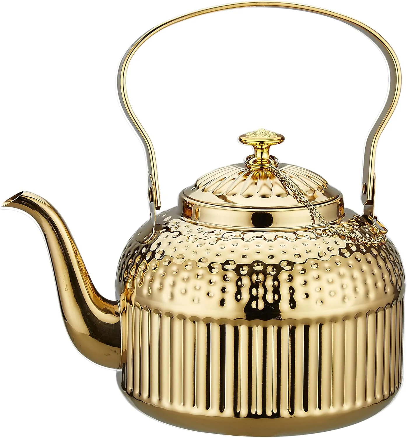 Modern SANQIAHOME Antique 1.8L 60 Oz Stainless Steel Teapot with Infuser Gold High-Grade