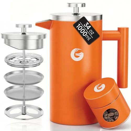 Traditional French Press Coffee Maker 34 oz Advanced
