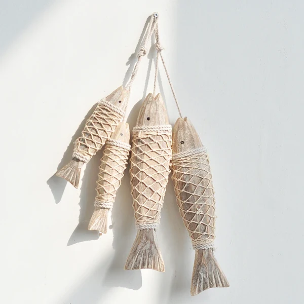 Selected Nordic Wooden Hanging Fish Wall Decor Pure
