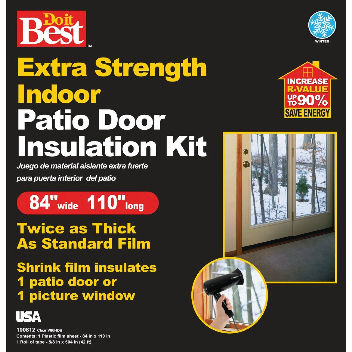 Classic Do it 84 In. W. x 110 In. L. Indoor Patio Door Window Shrink Film Artisan