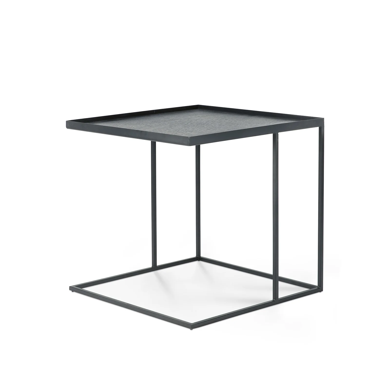 Minimalist Tray Side Table Square - Black 52cm Premium