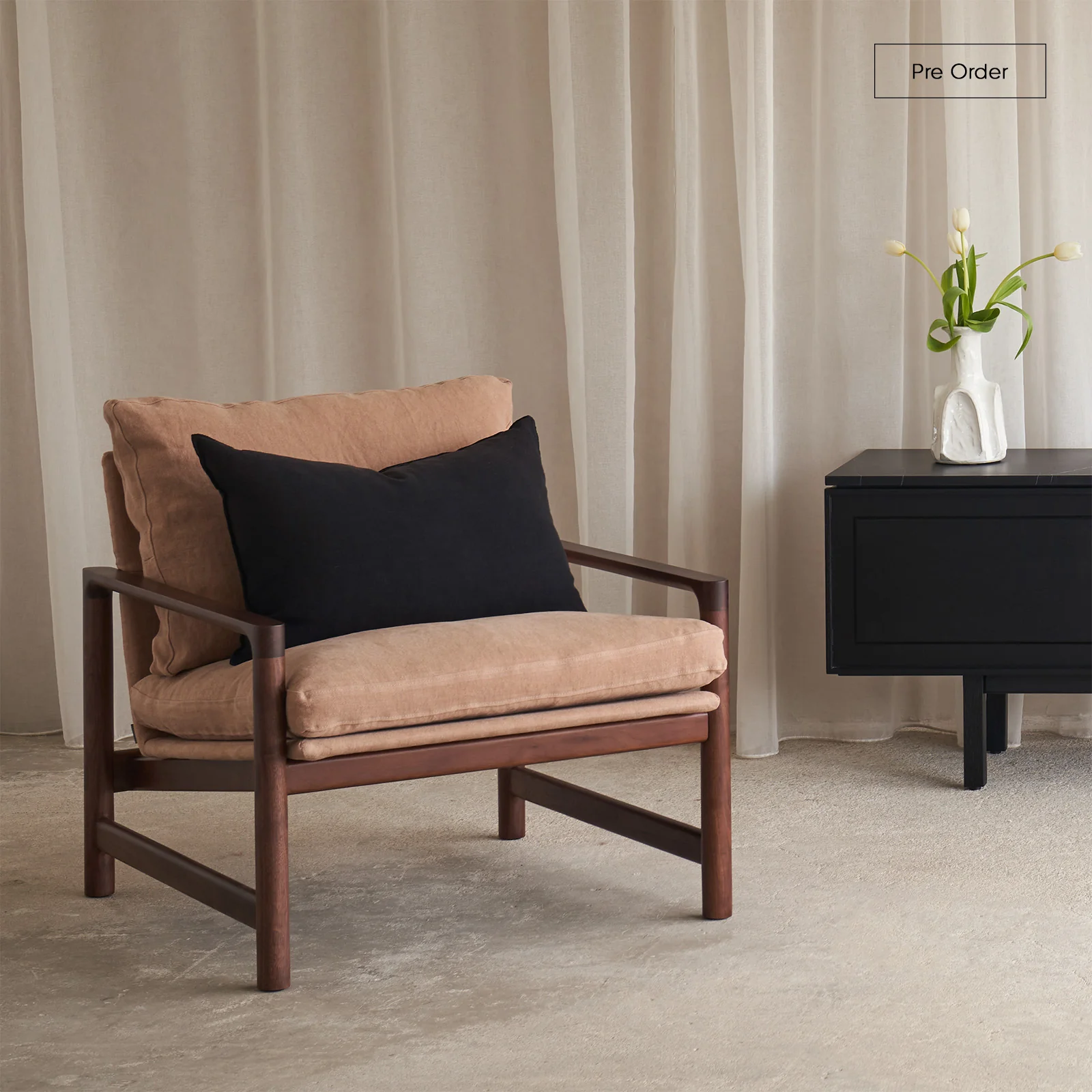 Fine Troubadour Armchair Bespoke Fabric Minimalist
