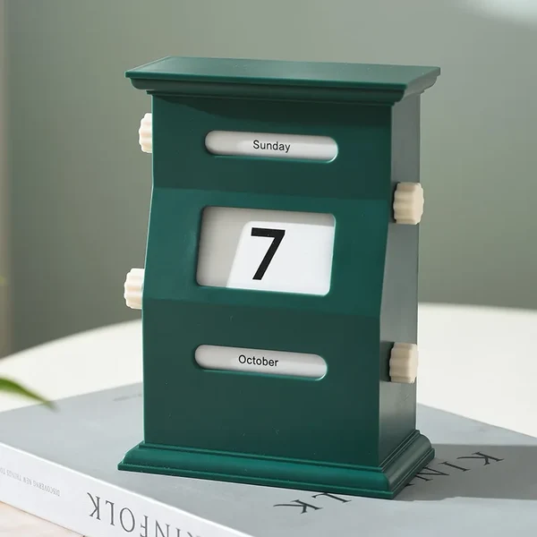 Smart Perpetual Mailbox Style Wooden Desk Calendar Fine Crafted