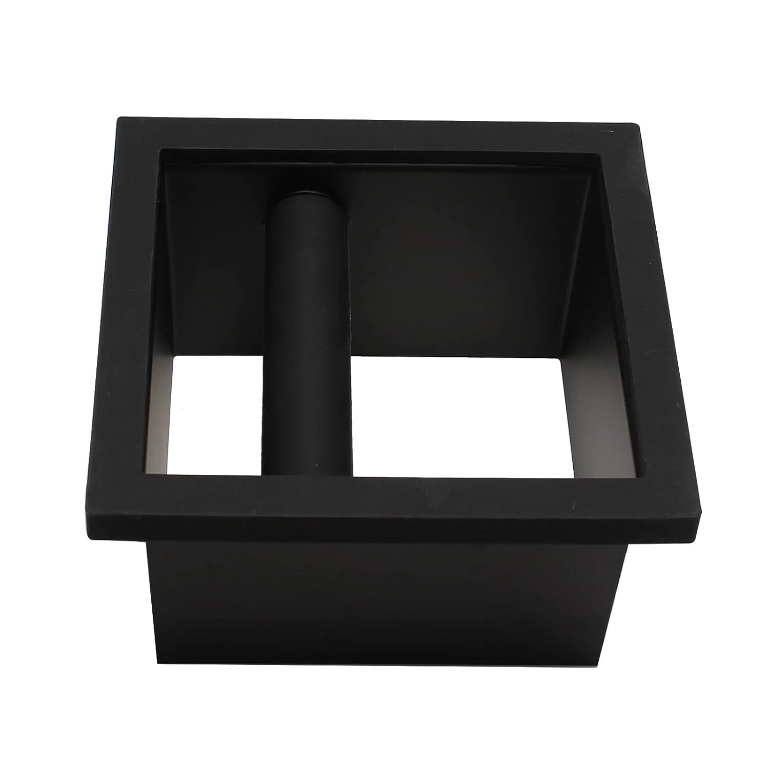 High-Grade Espresso Coffee Ground Knock Box Chute Built-in Desktop Waste Bucket Stainless Steel Bottomless Knocking Residue Box Rectangle Efficient
