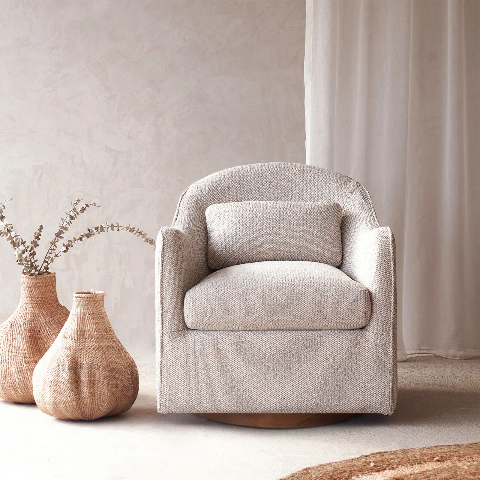 Fine Millie Swivel Armchair Marble Premium