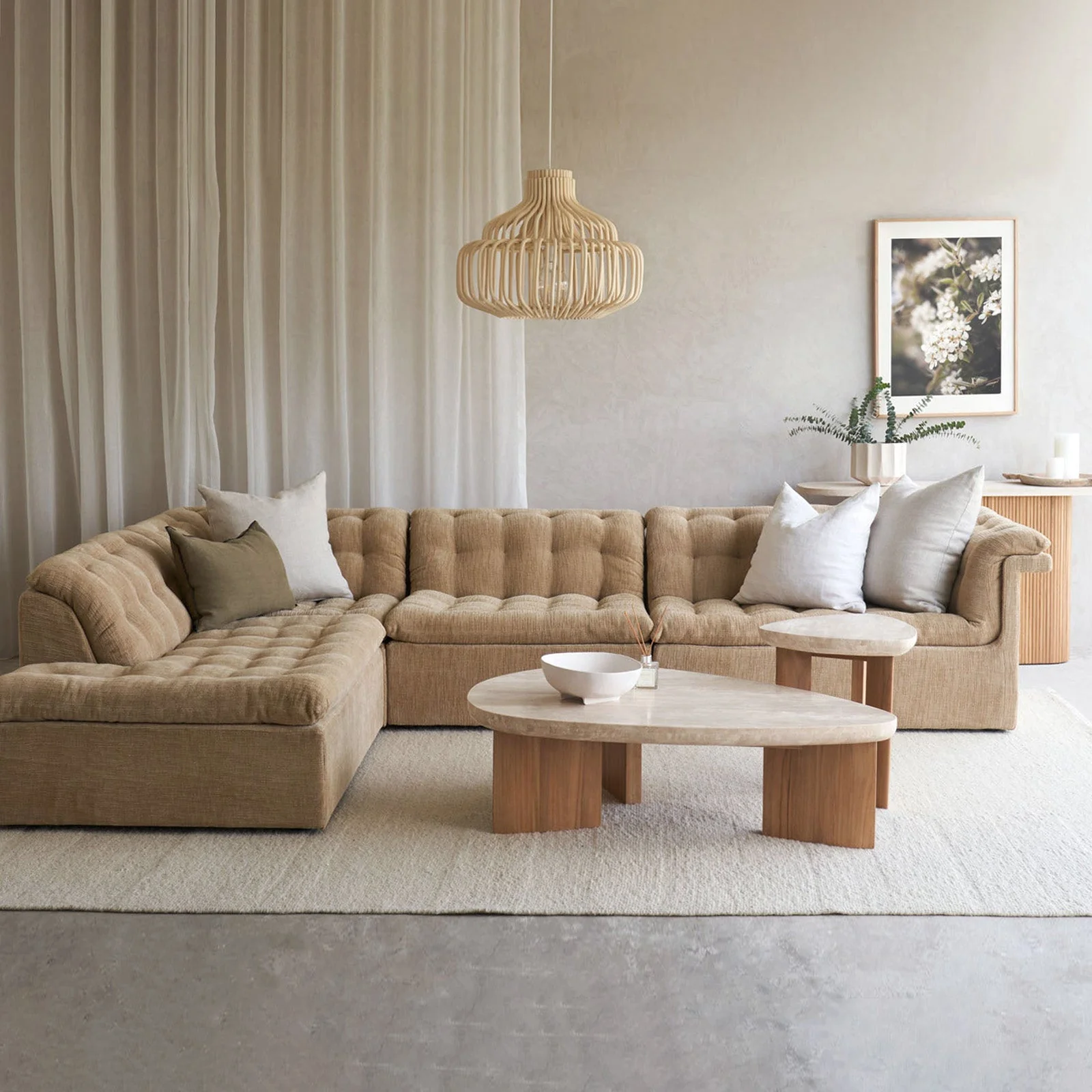 Safe Furrow Full Modular Sofa Toffee 318cm Superior