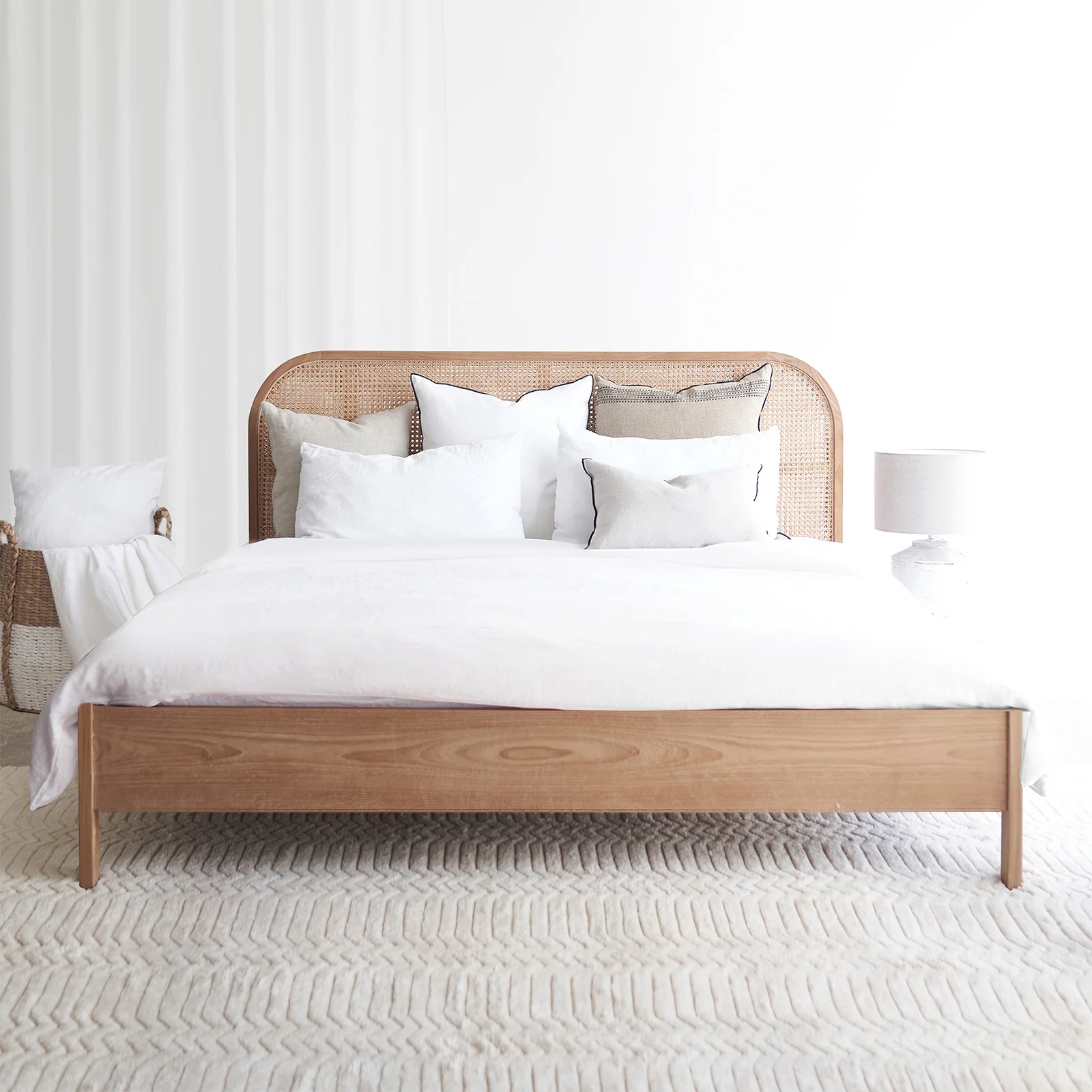 Durable Luna Bed Frame Teak - Natural Without Footboard Effective