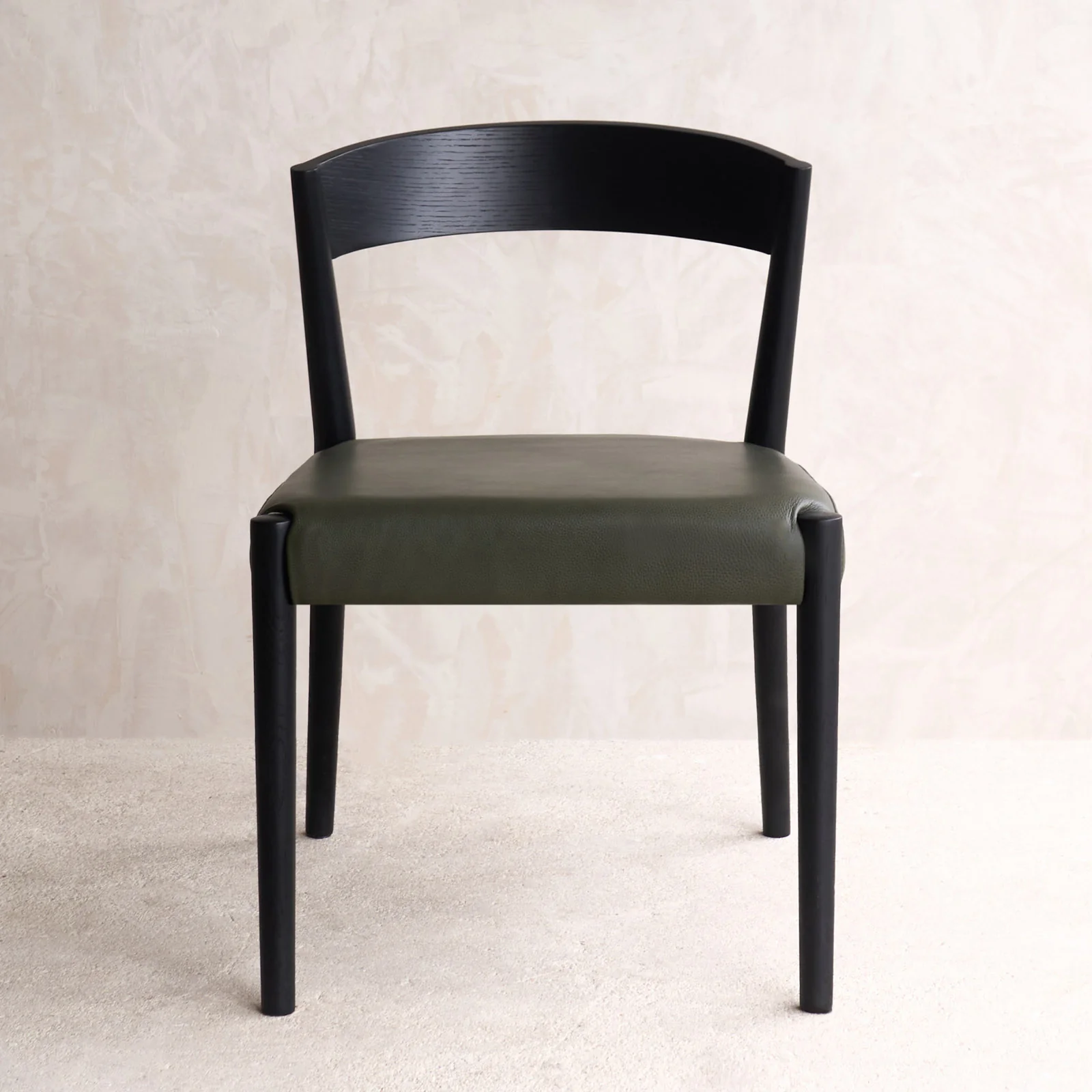 Smart Ronda Leather Dining Chair Black Frame - Kale Proven