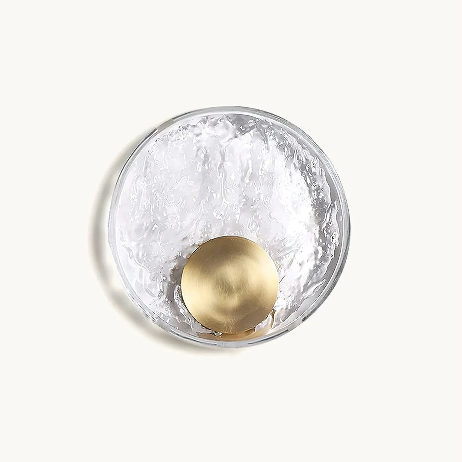 Fine Brass Round Glass Wall Light Convenient