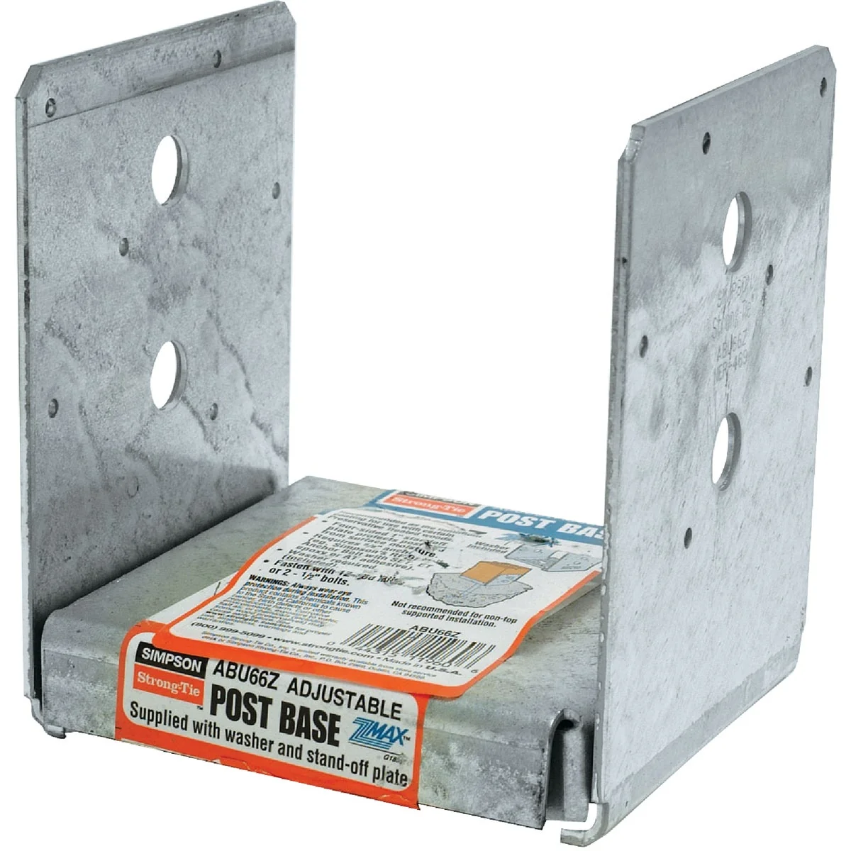 Durable Simpson Strong-Tie 6 In. x 6 In. 12 ga Z-Max ABU Post Base Original Design