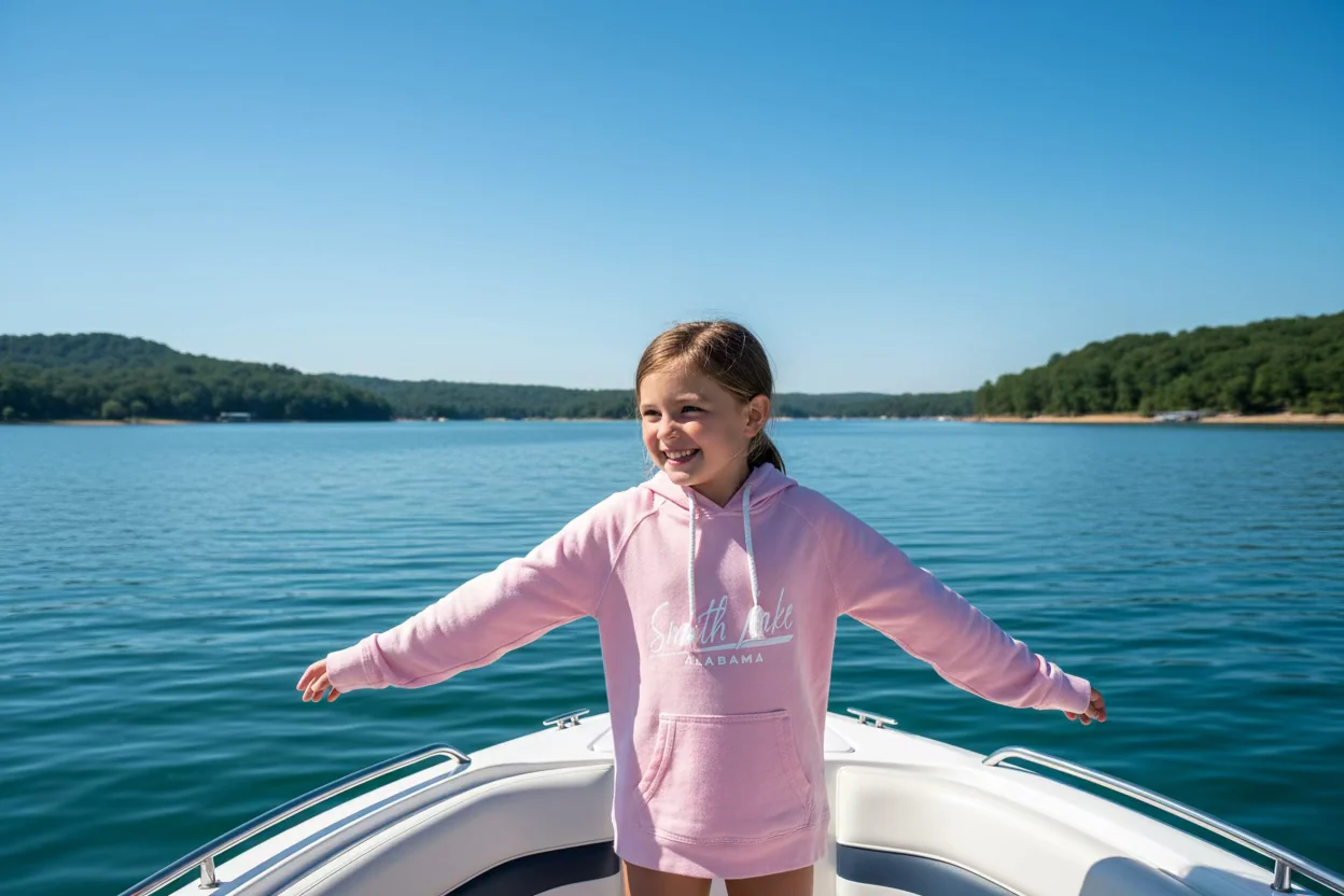 Smooth Smith Lake Girl's Raw Edge Burnout Fleece with Kangaroo Pocket Heloha High-End