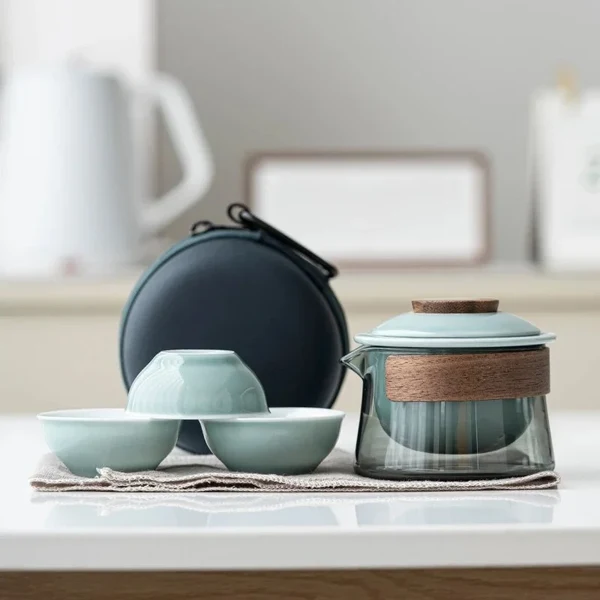 Modern Portable Travel Tea Set Natural