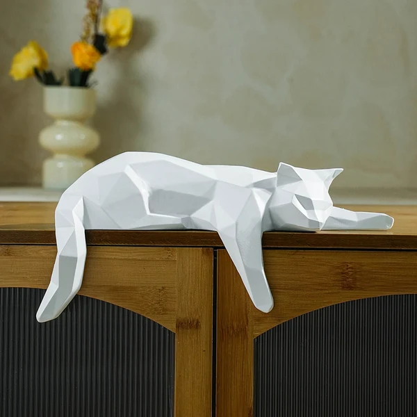 Natural The Geometric Lounging Cat Carefully Designed
