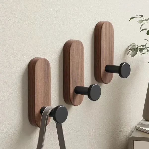 Fine No-Drill Nordic Wood Wall Hooks Casual