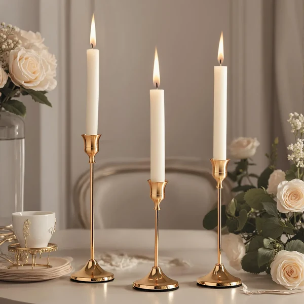 Recyclable European-Style Minimalist Metal Candlestick Holders Refined